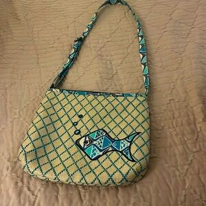 Vera Bradley ladies shoulder/ crossbody square fish print purse.